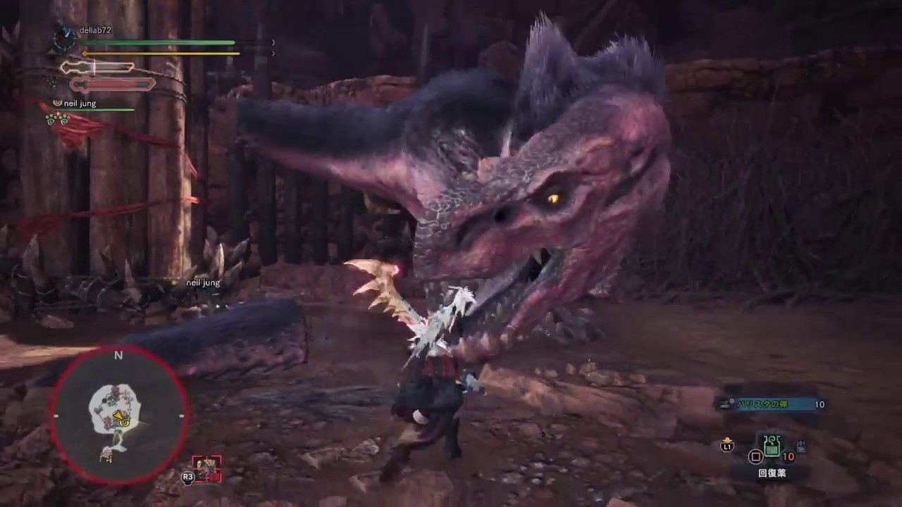 MHWモンスターハンターワールド 闘技アンジャナフ ソロ 太刀