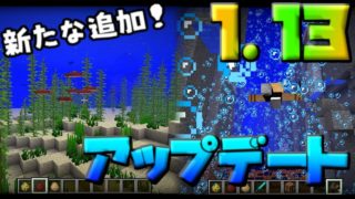 【マインクラフト】java版　1.13　水のアップデートに新たな追加！フグがかわいい～