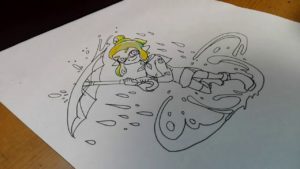 スプラトゥーン2のオシャレな傘『スパイガジェット』描いてみました‼