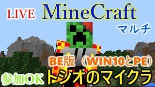 [LIVE] Minecraft（マインクラフト）BE(Win10とPEほか)　ネザー拠点と現世拠点