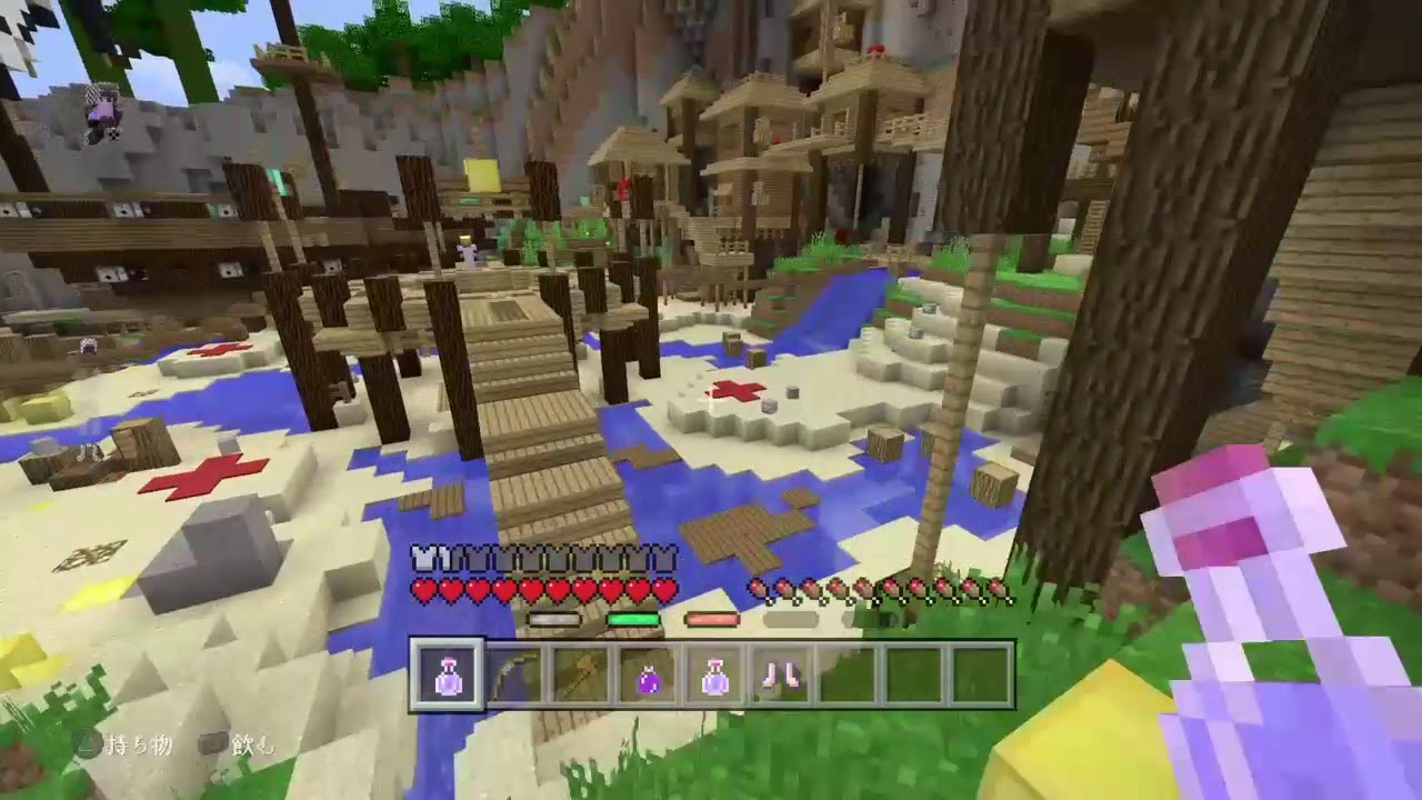 マインクラフト　学校帰りのAIMでミニゲーム