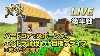 【マインクラフト】ハードコアでスポーンからエンドラ討伐までを目指すライブ （後半戦）