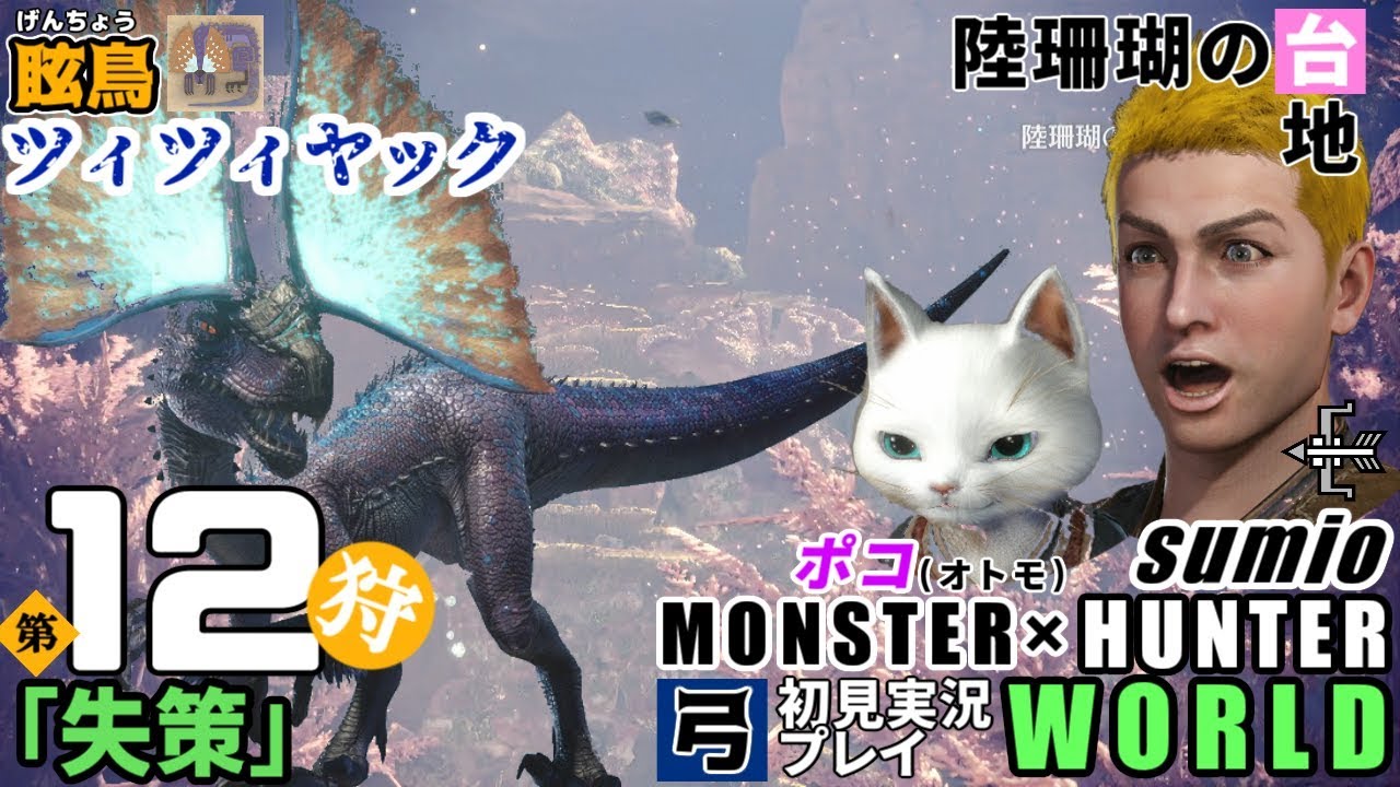 【眩鳥】第12狩　「失策」モンスターハンターワールド　sumioの初見実況ソロ弓プレイ