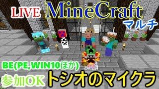 [LIVE] Minecraft（マインクラフト）BE(Win10とPEほか) 地下鉄の建物を仕上げていく