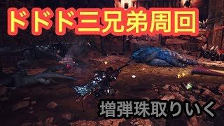 【モンスターハンターワールド】ドドド三兄弟周回！増弾珠出るまで終われません！
