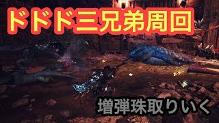 【モンスターハンターワールド】ドドド三兄弟周回！増弾珠出るまで終われません！