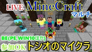 [LIVE] Minecraft（マインクラフト）BE(Win10とPEほか) 地下鉄の壁の装飾をしていく