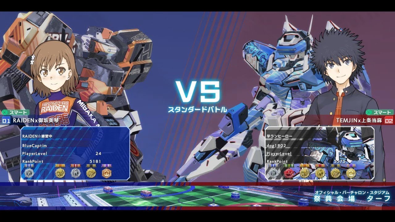 【禁書VO】CaptimバーチャロンTV 対戦相手視線 ランクマッチ第129戦 とある魔術の電脳戦機 2018/3/9 とあるチャロン