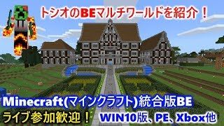 トシオのBEマルチのワールド紹介【Minecraft（マインクラフト）BE(Win10とPE、Xboxほか) 】