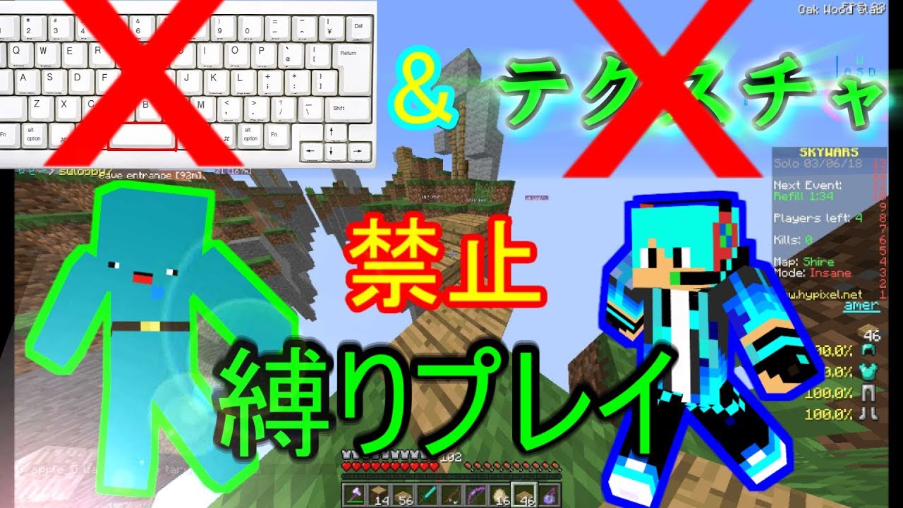 【マインクラフト】ジャンプ禁止&テクスチャ禁止縛り！！