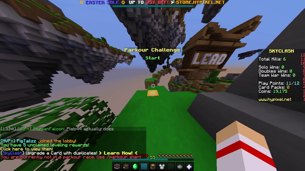 マインクラフトハイピクセルベッドウォーズとスカイクラッシュのロビーアスレチック