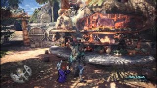 モンスターハンター：ワールド_8bitオトモを連れて食事してみた