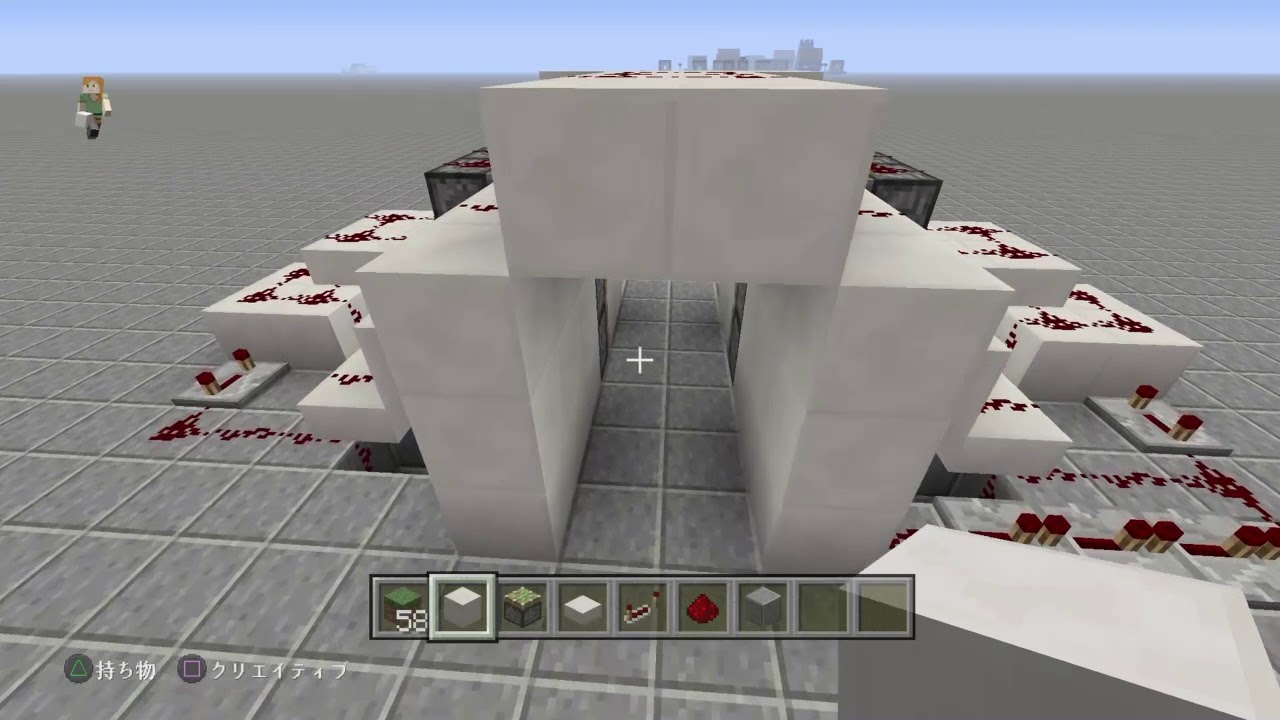 [PS4対応マインクラフト]　感圧版、ボタン、スイッチを使わない隠し扉の作り方