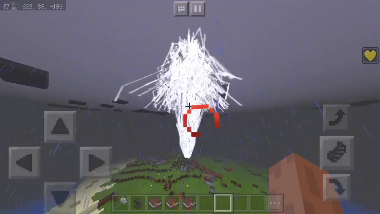 (マインクラフトpe) トライデントを使って巨大な雷の作り方