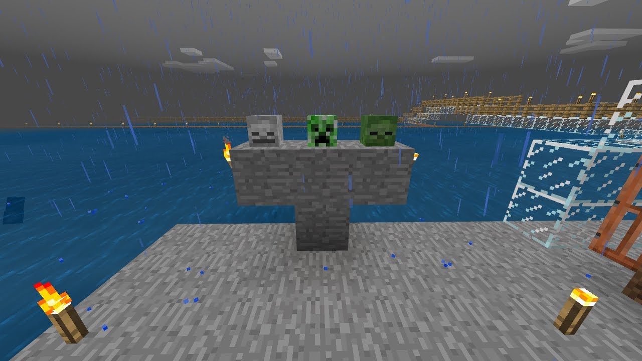 【マインクラフト】帯電クリーパーでモブの頭とったどぉ～！