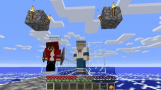 はれときどきマインクラフト（うすあじ）　46ページ　床に敷くブロック準備回１