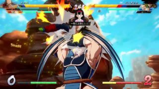 ドラゴンボール ファイターズ　世界１位ナッパ　ハエ叩きのように打ち上げる