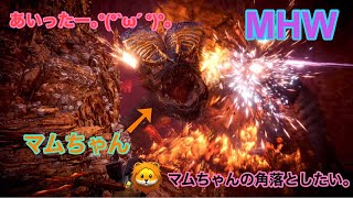 【MHW】モンスターハンターワールド 練習日記＃13マムの角落としたい。軽く装備紹介もします(^^)自分なりの立ち回り(^o^)