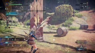 モンスターハンターワールド　弓上級テクニックの練習風景
