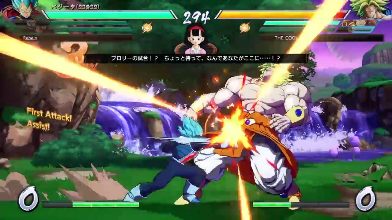ドラゴンボール ファイターズ　世界１位スーパーサイヤ人ブルーベジータ　ブロリーと激戦