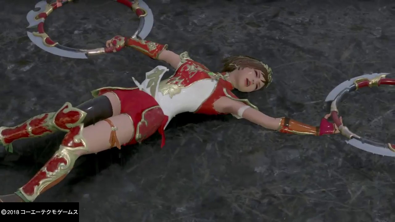 『リョナ』仰向けで転倒してる、水濡れ【孫尚香】（静止画）