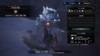 モンスターハンター：ワールド　歴戦王キリン　ランス　7分32秒　オトモ、爆弾、転身無し