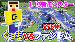 マインクラフト1.13新モンスター・ファントム576体とバトルしたら放送事故なった。