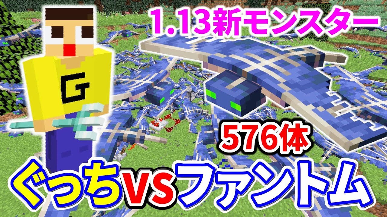 マインクラフト1.13新モンスター・ファントム576体とバトルしたら放送事故なった。