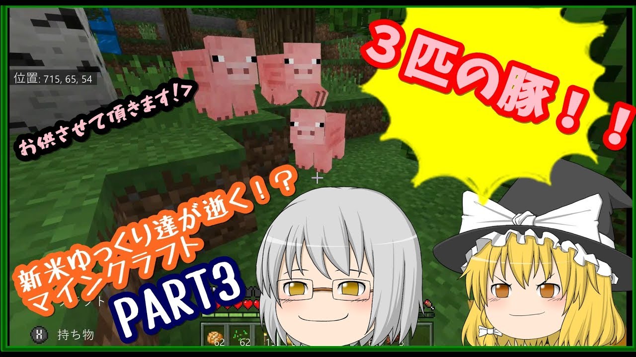 【マインクラフト】新米ゆっくり達が逝く！？マインクラフト　PART３
