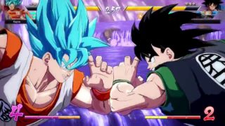 ドラゴンボール ファイターズ　スーパーサイヤ人ブルー悟空　気弾の起き攻め上手すぎ　悟空（黒髪）界王拳コンボ投げ炸裂