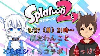【スプラトゥーン２】親友わんこのたっけいちゃんと二人でイカコラボ！！