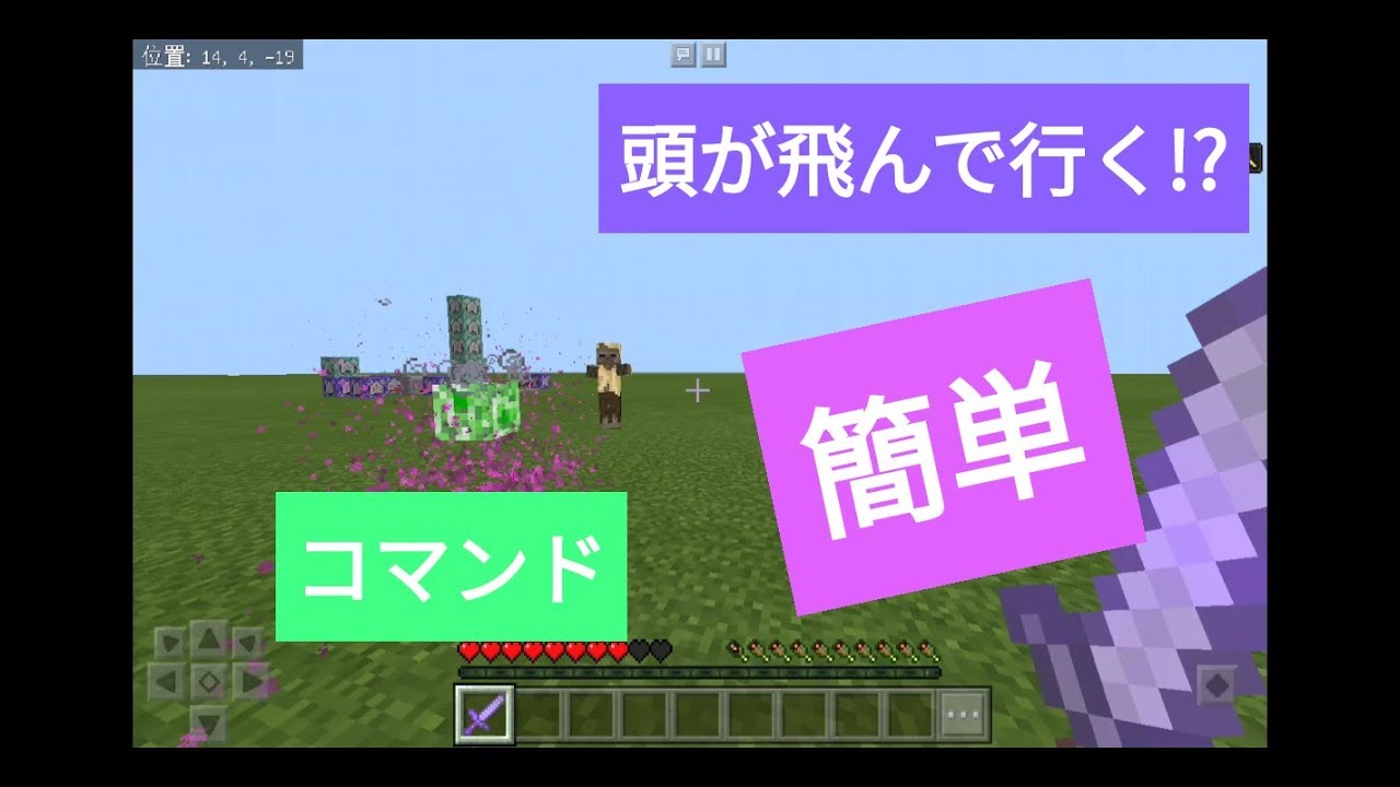 自分の頭を飛ばす！？気分はまるでウィザー！コマンド【マインクラフトBE】