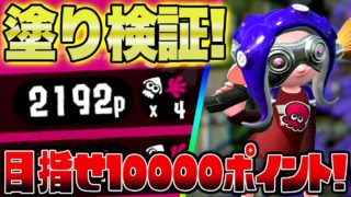 【塗り検証】目指せ10000ポイント！果たして成功できるのか？【スプラトゥーン２】