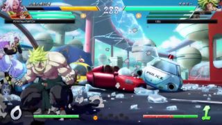 ドラゴンボール ファイターズ　世界１位悟空（黒髪）ＶＳブラックブロリー　106HIT超元気玉コンボをブロリーに決める