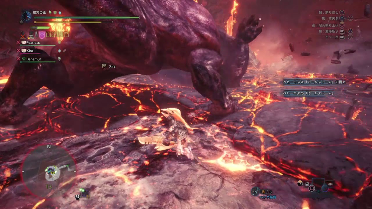 モンスターハンターワールド　極ベヒーモス　最後の回線切りで皆クリア!?