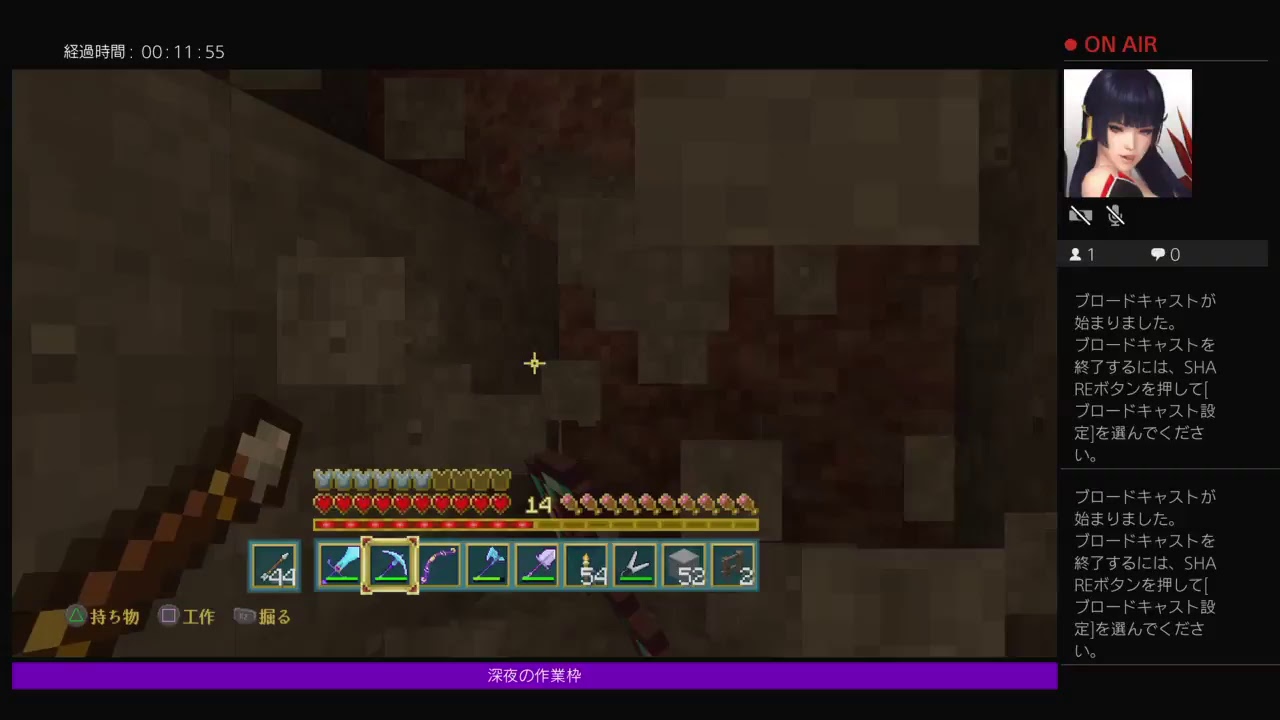 深夜のマインクラフト