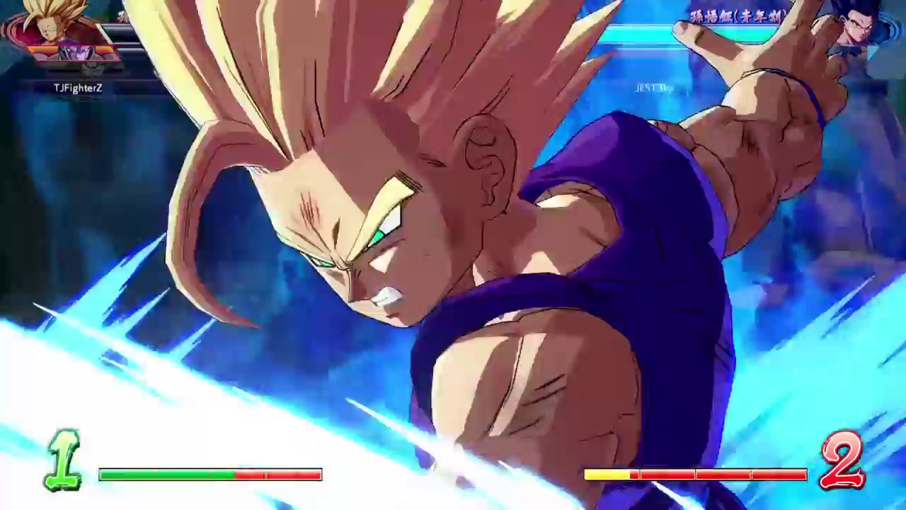 ドラゴンボール ファイターズ　世界１位ゴテンクス　ヤムチャが締める１０割コンボ　下段一撃でここまでつなぐ　カッコ良すぎ