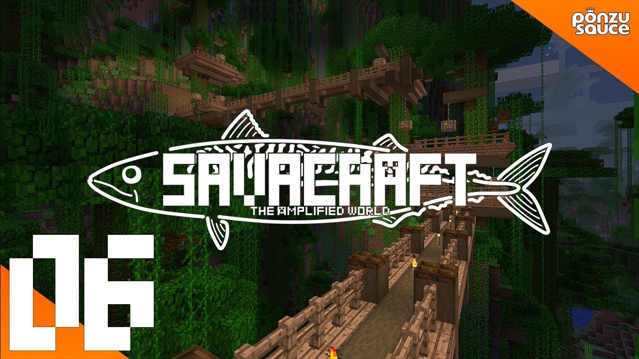 【SAVACRAFT】06 橋完成と照明設置:Amplified Multi【マインクラフト】