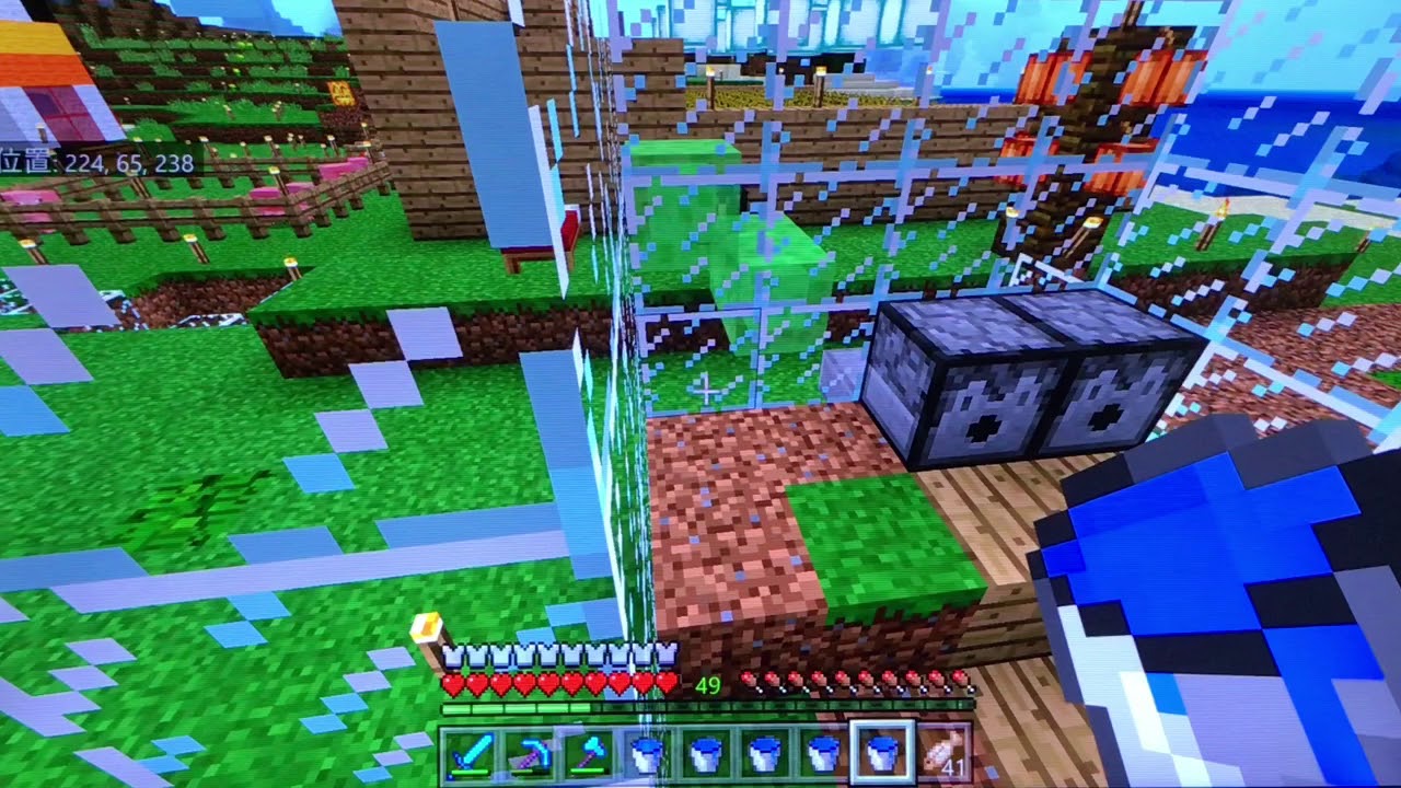 switch版マインクラフト　統合版（BE/PE）　海草・ナマコの一体型自動製造機の作成