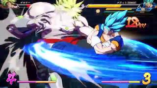 ドラゴンボール ファイターズ　世界１位ベジットＶＳブロリー　ビームソードで対空からのコンボ　最新映画で実現しそうな対戦