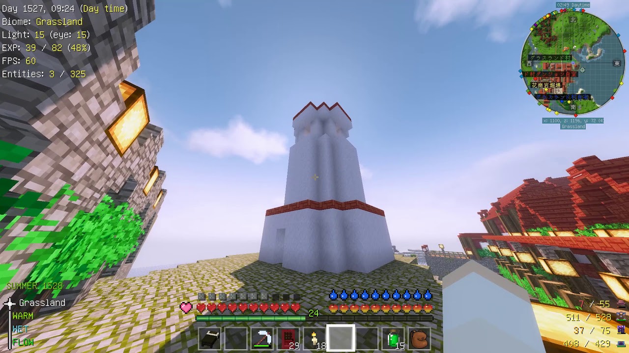 世界の果てまでマインクラフト　＃３５　ついに完成！グラスランド村扉取付工事始めます！