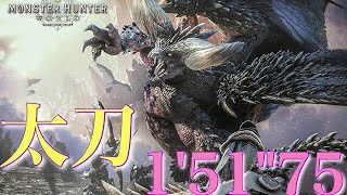 ネルギガンテ1分51秒　モンスターハンターワールド　太刀　ソロ