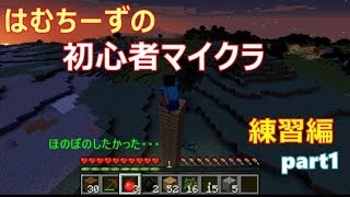 【マインクラフト】はむちーずの初心者マイクラ練習編＃1【ゆっくり実況】