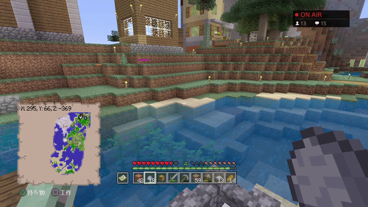 PS4[マインクラフト] サバイバルハード　お海苔と愉快な仲間たち！　洞窟探検やーる