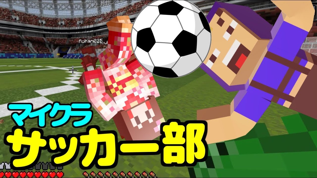 【マインクラフト】カートでサッカー⚽⁈【あしあと】