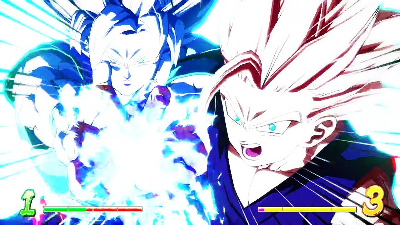 ドラゴンボール ファイターズ - 孫悟飯と孫悟空はダブルかめはめ波攻撃でベジータを打つ