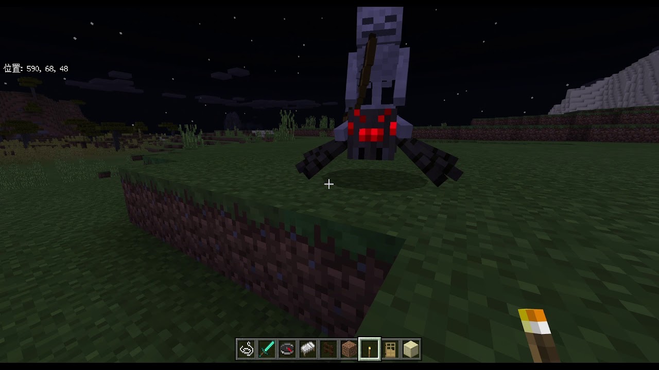 マインクラフト「スケさんクモに乗る♪」(スパイダージョッキーの華麗なるダンス)