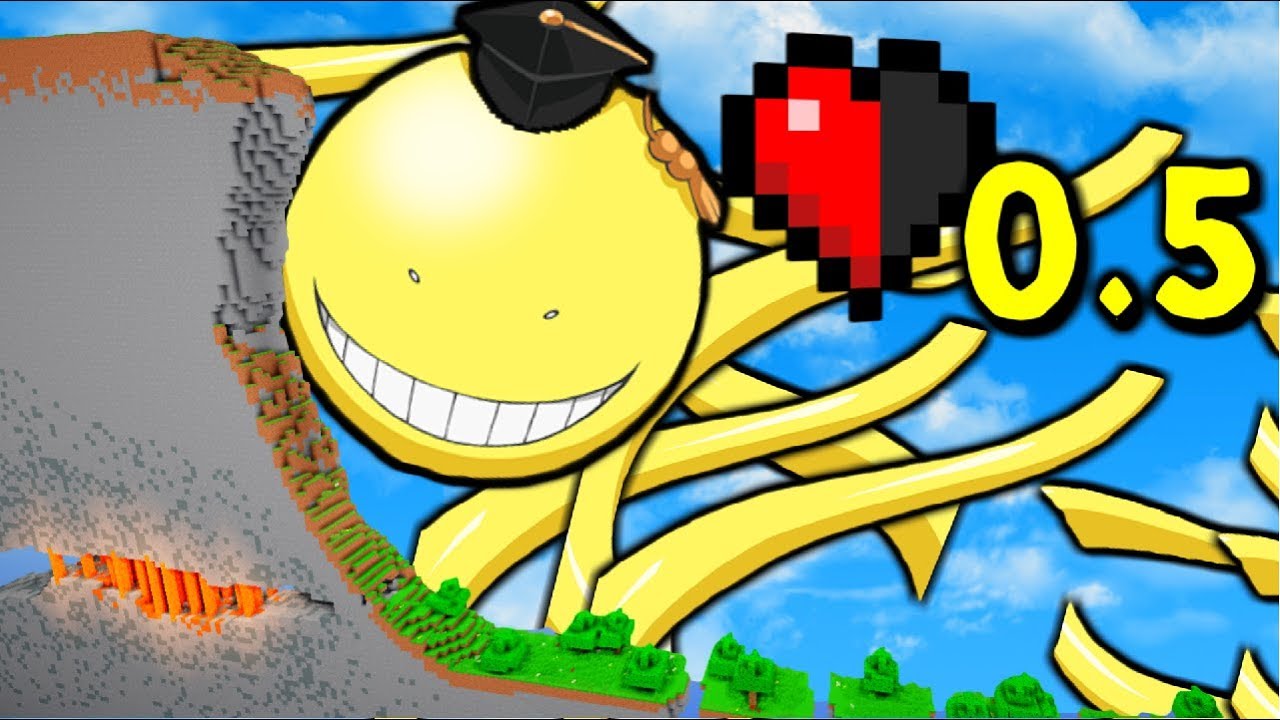 【マインクラフト】”殺せんせー”なら体力0.5でも山下れる？