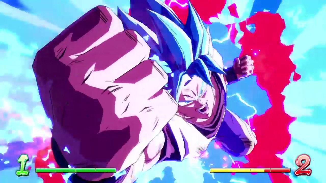 ドラゴンボール ファイターズ　世界１位悟空チームVS悟空（黒髪）　ブルー界王拳VS２０倍界王拳