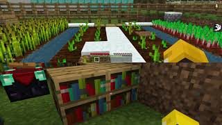 【マインクラフトゲーム実況】畑をしゅうかく、動物たちにもエサをあげる。